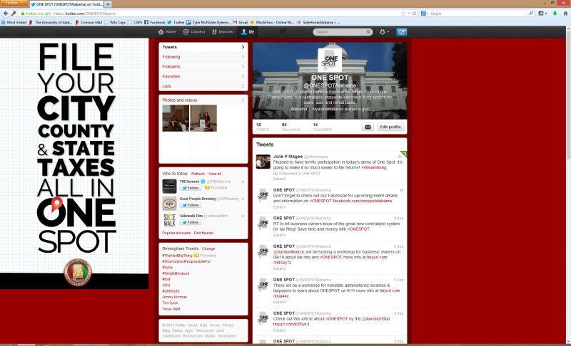 An image of the One Spot Twitter Profile